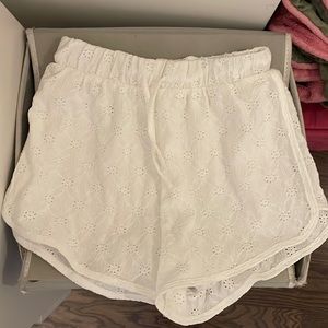 Linen white womens shorts